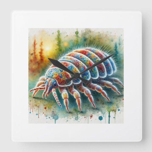 Louse 060724AREF102 _ Watercolor Square Wall Clock