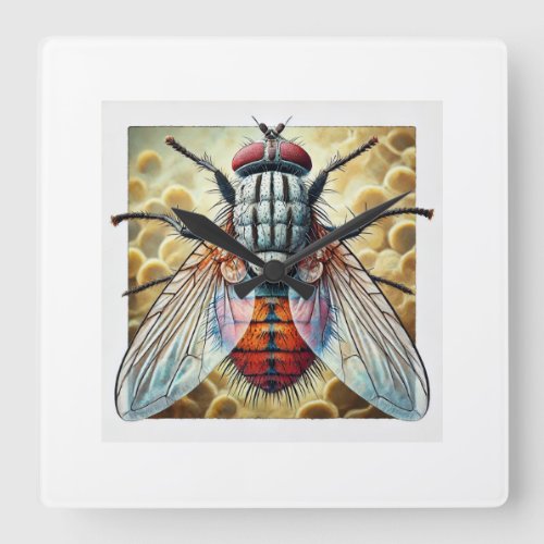 Louse Fly 040724IREF107 _ Watercolor Square Wall Clock