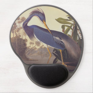 Lousiana Heron in Gray, Green, and Blue by Audubon Gel Mouse Pad