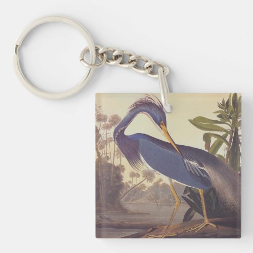 Lousiana Heron in Gray Green and Blue by Audubon Keychain