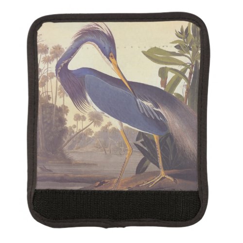 Lousiana Heron in Gray Green and Blue by Audubon Luggage Handle Wrap