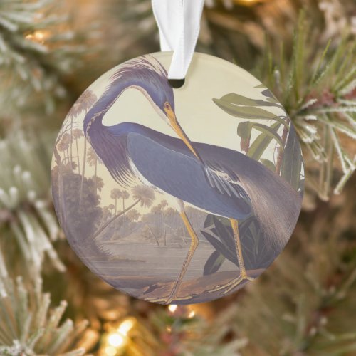 Lousiana Heron in Gray, Green, and Blue by Audubon Ornament