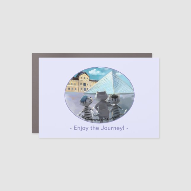 Louvre Car Magnet Rectangle - Enjoy (Various) (Front)