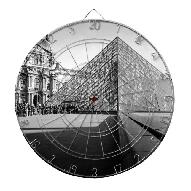 Louvre Dartboard With Darts (Front)