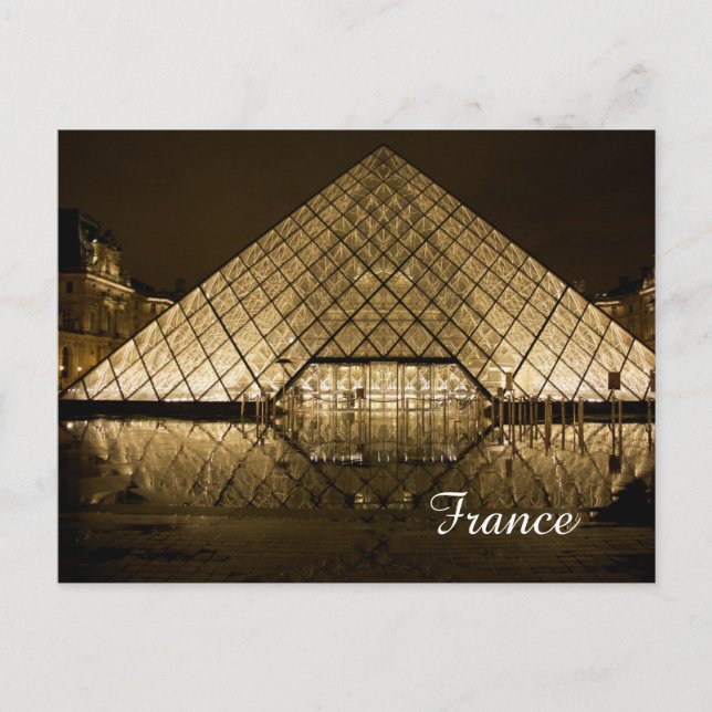 Louvre glass pyramid paris pyramid postcard (Front)