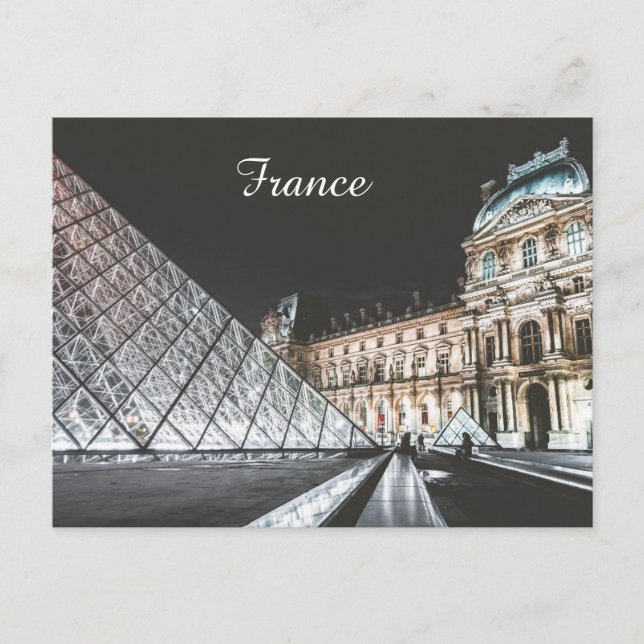 Louvre glass pyramid paris pyramid postcard (Front)