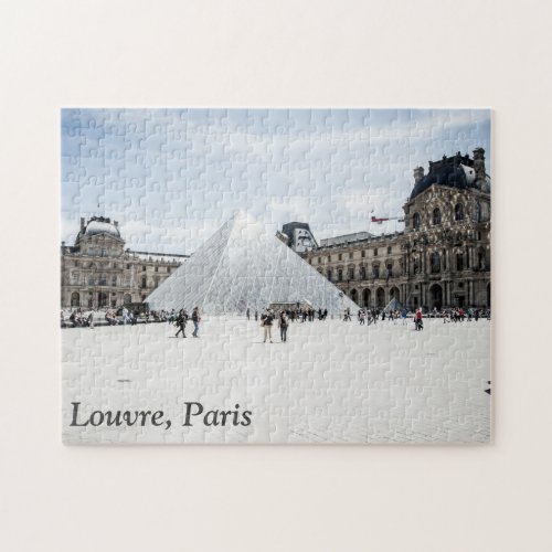 Louvre in white winter Paris Jigsaw Puzzle