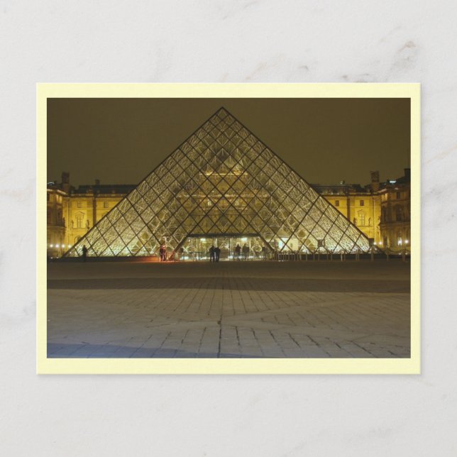 Louvre Museum at Night, Paris, France Postcard (Front)