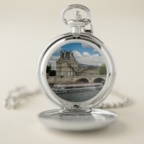Louvre Museum in Paris Pocket Watch