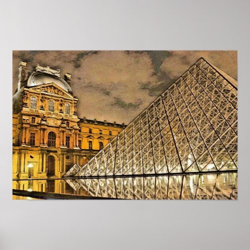 Louvre Museum Paris France Poster