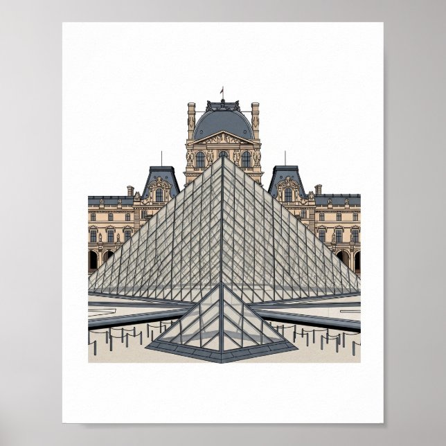 Louvre Museum Paris Pyramid Poster (Front)