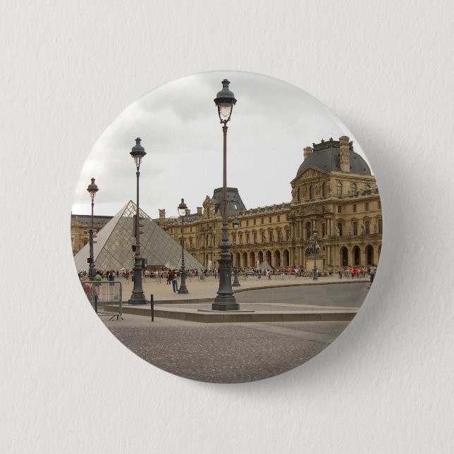 Louvre. Paris, France Pinback Button (Front)