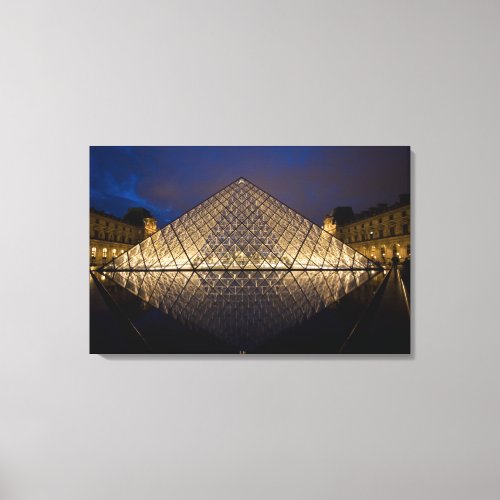 Louvre Pyramid by the architect IM Pei at Canvas Print