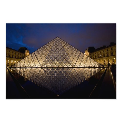 Louvre Pyramid by the architect IM Pei at Photo Print