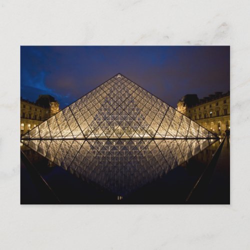 Louvre Pyramid by the architect IM Pei at Postcard
