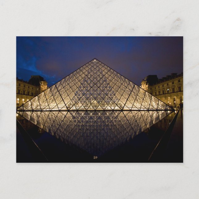 Louvre Pyramid by the architect I.M. Pei at Postcard (Front)