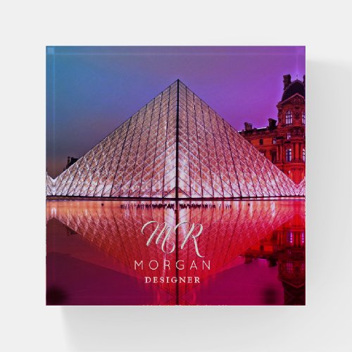 Louvre Pyramid DIY Name  Monogram Extra Text Vs2 Paperweight