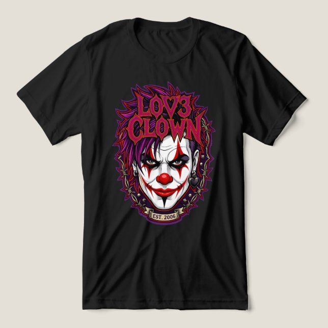 LOV3 CLOWN and LOV3 GRENADE Tri-Blend Shirt (Design Front)