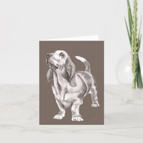 Lovable Bassett Hound Fathers Day Card