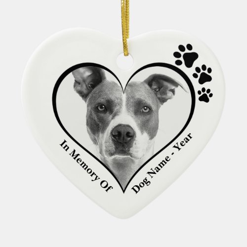 Lovable Black and White Dog Memories Ceramic Ornament