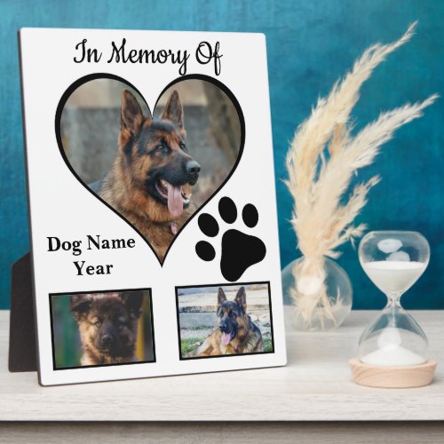 Lovable Black and White Dog Memories Plaque