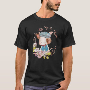 Lovable Cat in Vintage Vest with Bow Tie and Snap T-Shirt