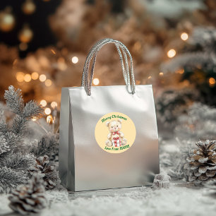 Lovable Christmas Teddy Bear Classic Round Sticker