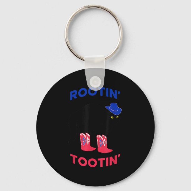 Lovable Cowboy Cat, Rootin Tootin Cat  Keychain (Front)