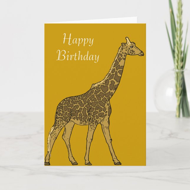Lovable Giraffe Birthday Card (Front)