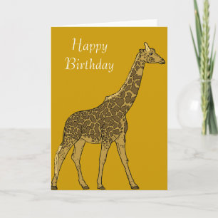 Lovable Giraffe Birthday Card