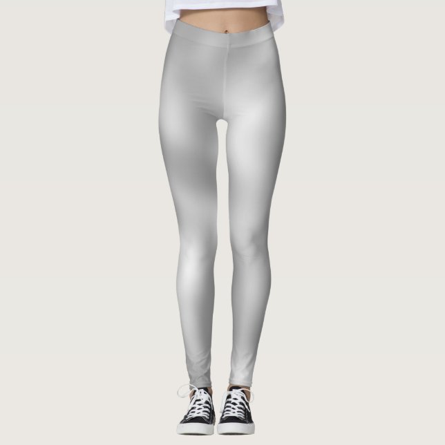 Lovable Grey Classic Shaded White Leggings (Front)