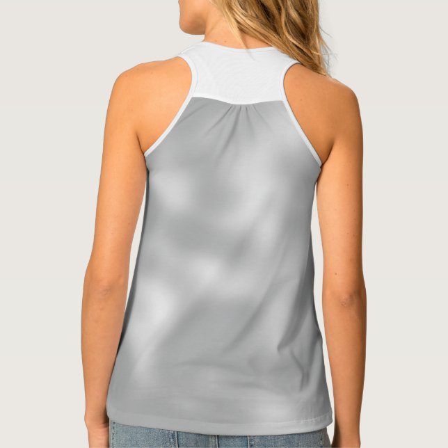 Lovable Grey Classic White Shaded Tank Top (Back)