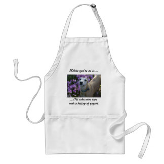 Lovable Greyhound.  A Greyhound's request Adult Apron