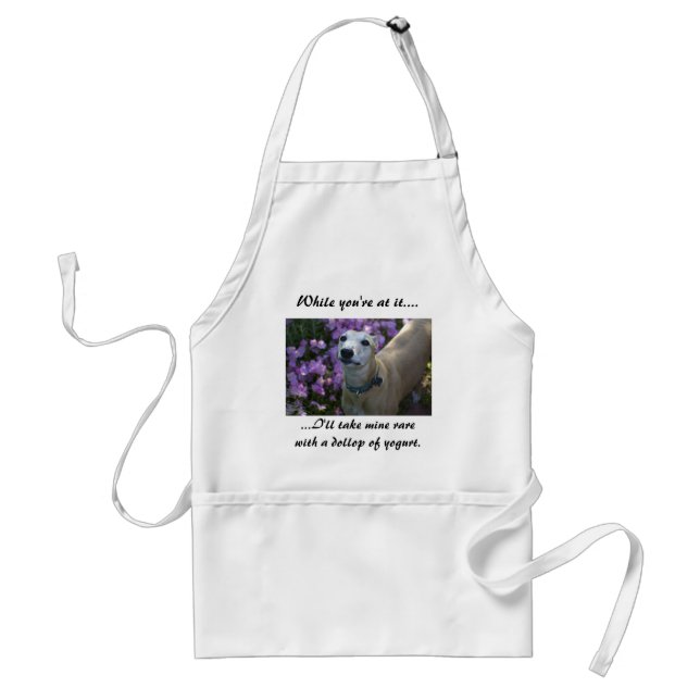 Lovable Greyhound.  A Greyhound's request Adult Apron (Front)