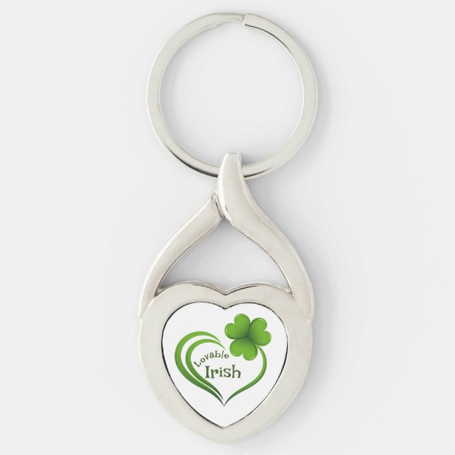 Lovable Irish Heart Shape Keychain (Front)