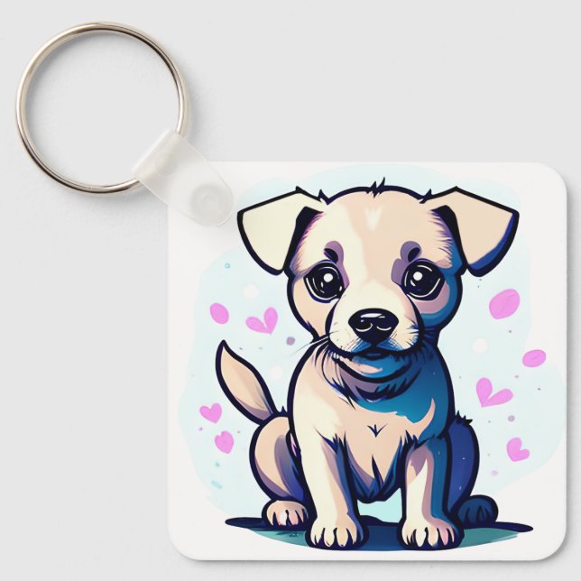 Lovable Lab  Keychain (Front)