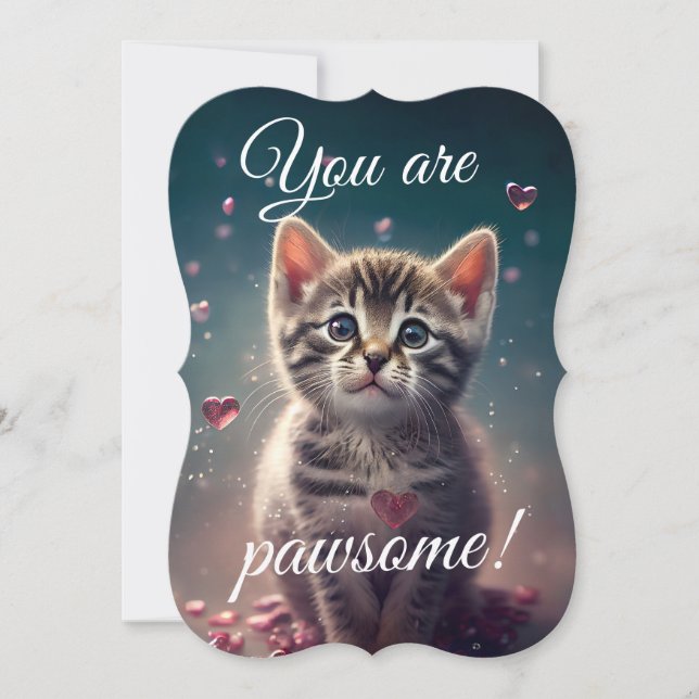 Lovable Little Kitten - You are pawsome! Thank You Card (Front)