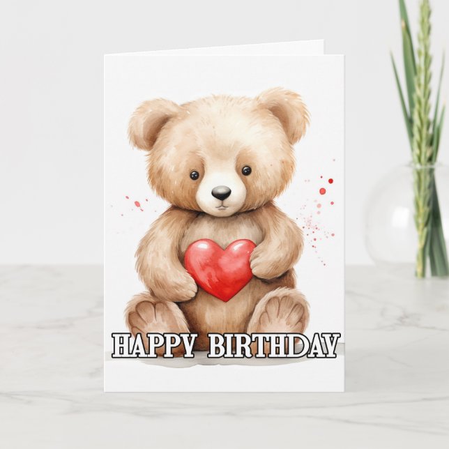 Lovable Little Teddy Bear Card (Front)