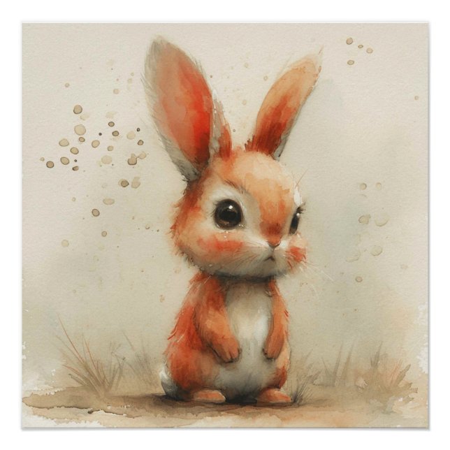 Lovable Lop-Ears: A Bit of Whimsy Bunny Poster (Front)