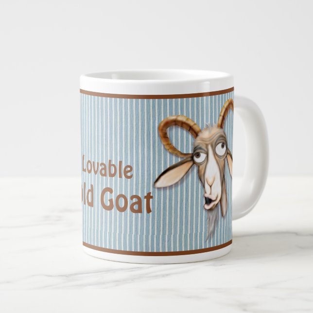 Lovable Old Goat - Customize Giant Coffee Mug (Front Right)