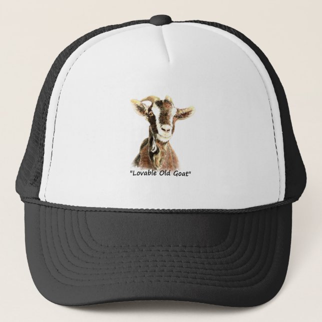 Lovable Old Goat fun Quote for Him Trucker Hat (Front)