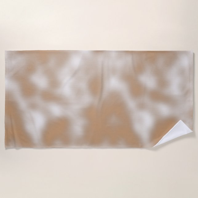 Lovable Orangy Classic Shaded White Beach Towel (Front)