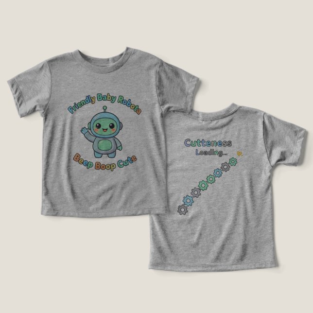 Lovable Robot Toddler T-shirt (Design Front & Back)