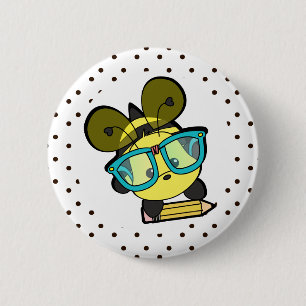 Lovable Smarty Bee Pinback Button