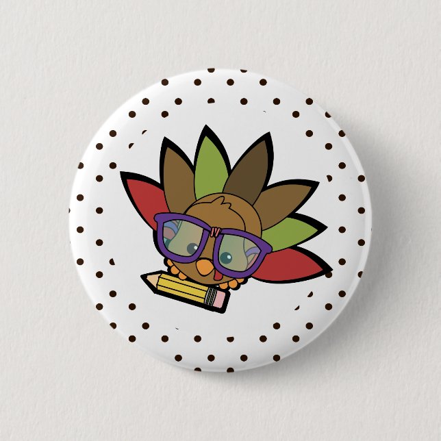 Lovable Smarty Turkey Button (Front)