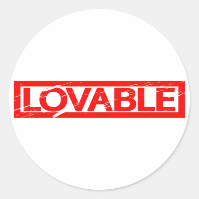 Lovable Stamp Classic Round Sticker (Front)