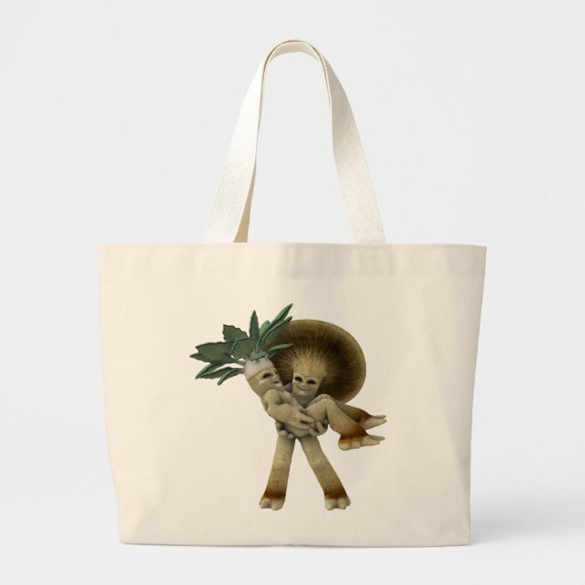 Lovable Vegetables - Carry me home Large Tote Bag (Front)