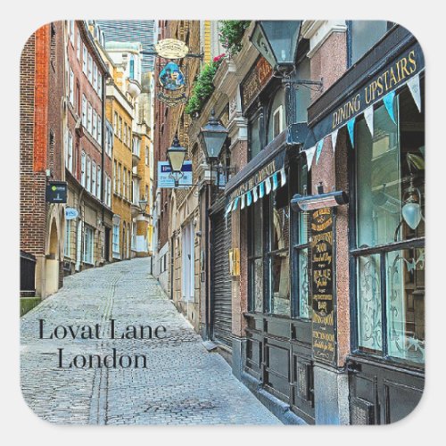 Lovat Lane London England Square Sticker