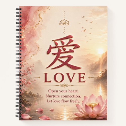 Love (愛) Chinese Character Notebook