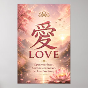 Love (愛) Chinese Character Poster